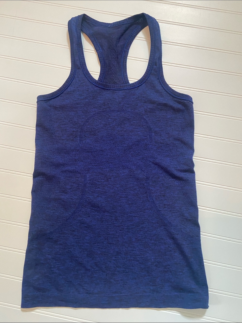 Lululemon Swiftly Tech Racerback Athletic Tank Top Heathered Royal Blue Womans 4